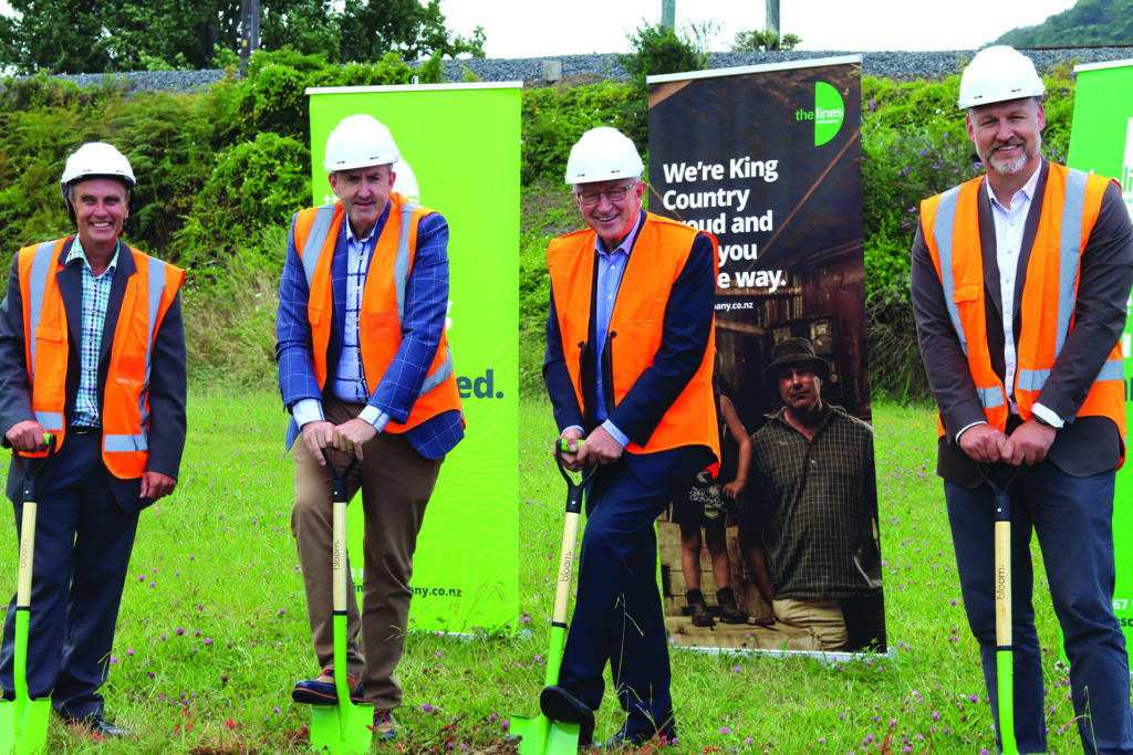 From Left to Right: TLC GM Network Mike Fox, TLC Chair Mark Darrow, Waitomo District Mayor John Robertson, and TLC Chief Executive Sean Horgan. Photo Credit: The Lines Company.