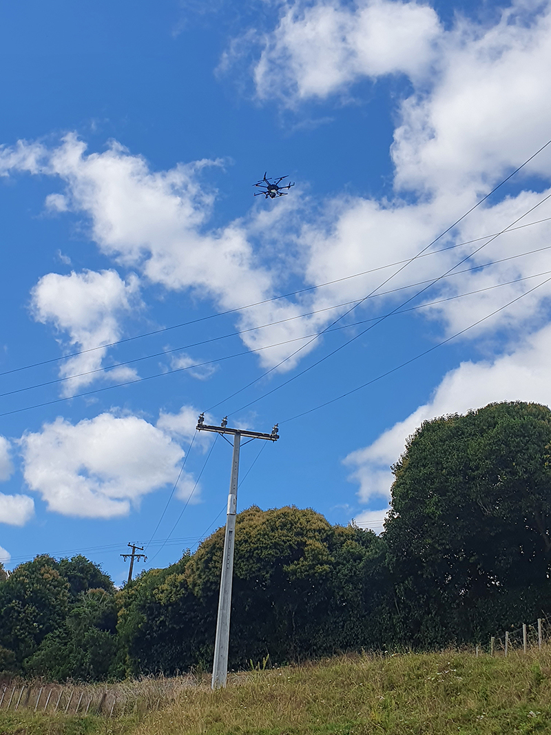 Drone carrying out inspections of TLC-owned assets